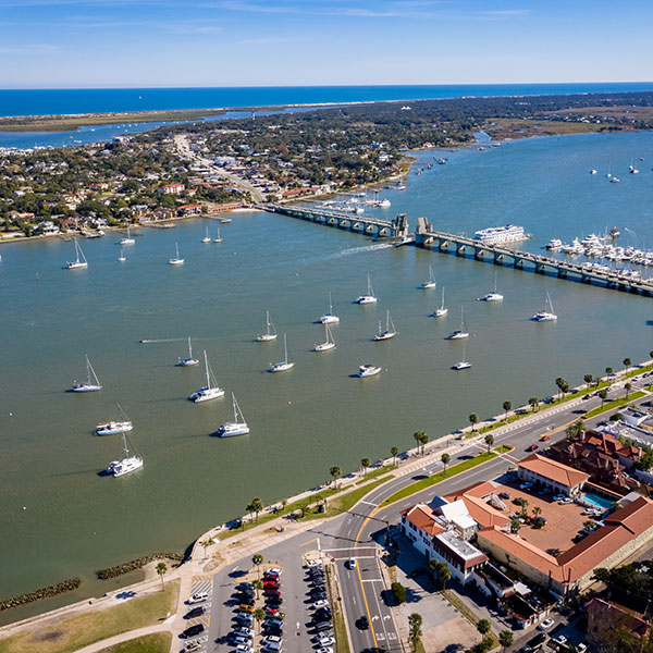 boats in the water around St. Augustine