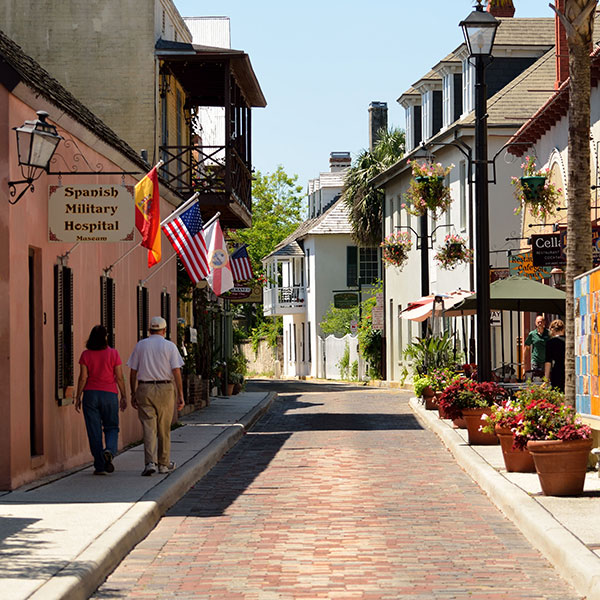 couple walking down the street, Downtown St. Augustine